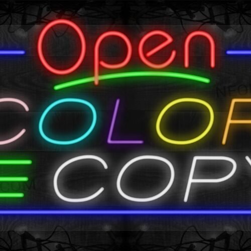 Open Color Copy with Three Lines and Blue Border LED FLex