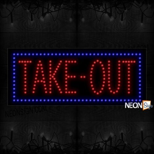 Take - Out In Red With Blue Border LED Bulb