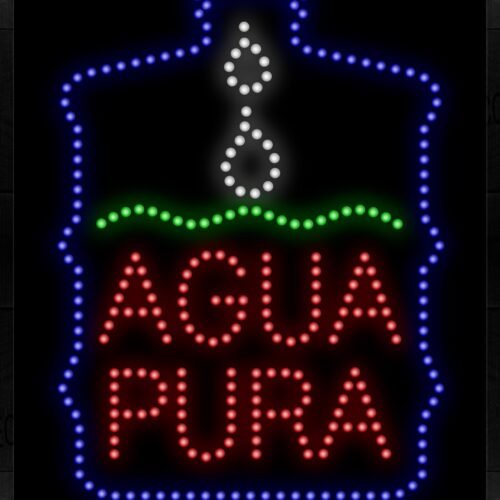 Aqua Pura With Gallon Image Vertical Border LED Bulb