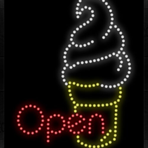 Open With Ice Cream Image Vertical Border LED Bulb