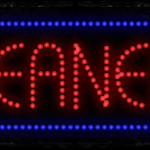 Cleaners in red with blue lines LED Bulb