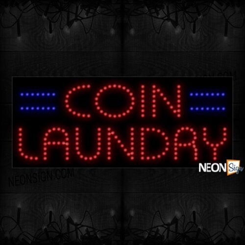 Coin Laundry With Blue Lines LED Bulb