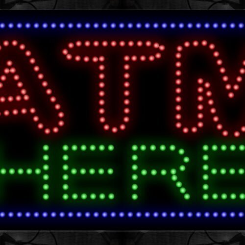 Atm Here Outline On A Simple Text LED Bulb