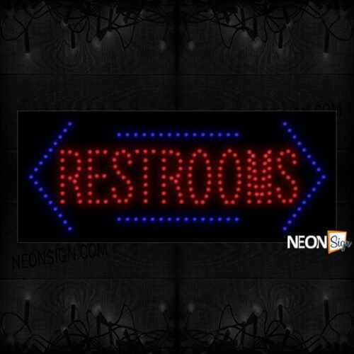 Restrooms With Blue Border LED Bulb