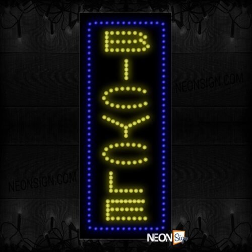 Bicycle In Yellow With Blue Border (Vertical) LED Bulb
