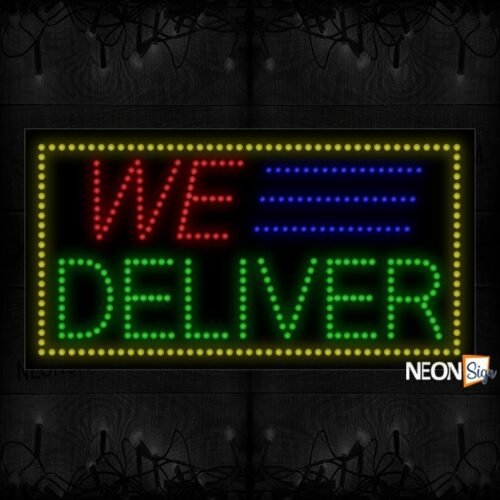 We Deliver With Yellow Border LED Bulb