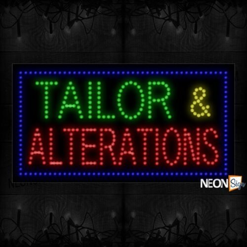 Tailor & Alteration With Blue Border LED Bulb