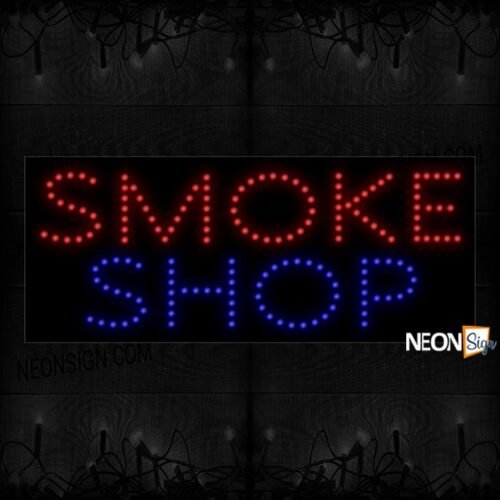 Smoke Shop in red and blue LED Bulb