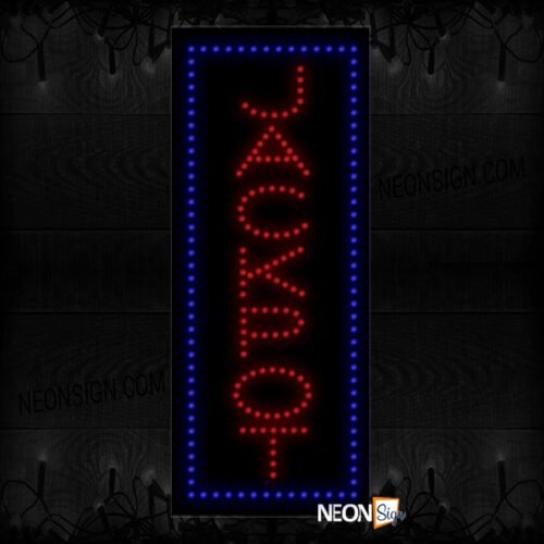Vertical 'Jackpot' With Blue Border LED Bulb