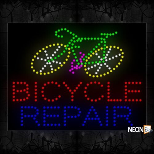 Bicycle Repair in red and blue with logo LED Bulb