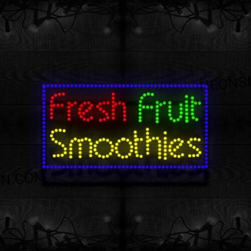 Fresh Fruits Smoothies With Blue Border LED Bulb