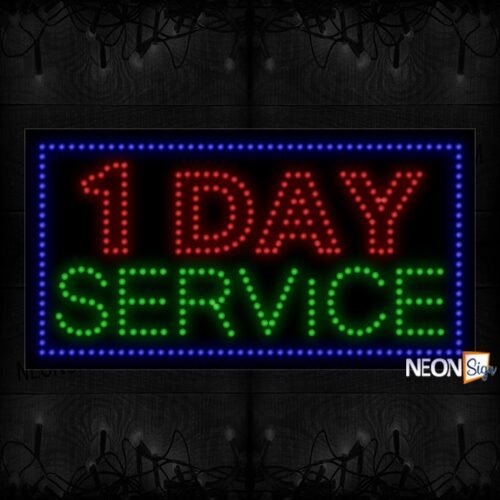 Double Stroke 1 Day Service With Blue Border LED Bulb