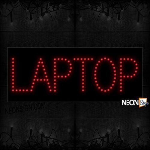 Laptop in red LED Bulb