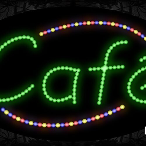 Cafe With Colorful Arc Border LED Bulb