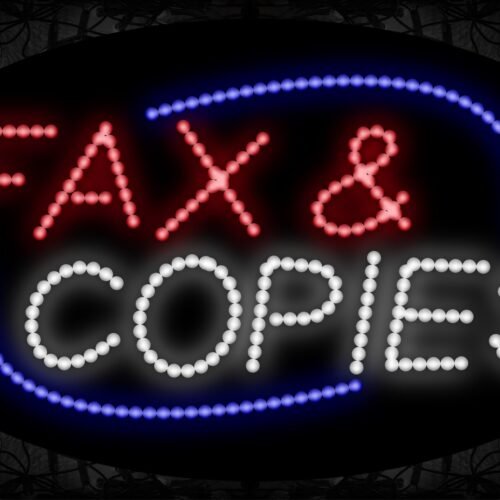 Fax & Copies With Blue Arc Border LED Bulb