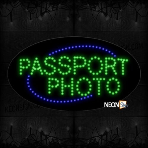 Passport Photo With Blue Arch LED Bulb