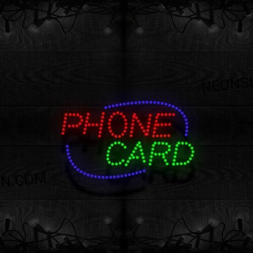Phone Card With Blue Ellipse LED Bulb