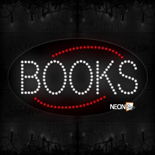 Books in white with red arc border LED Bulb