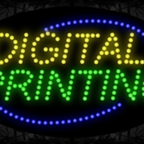 Digital Printing With Blue Arc Border LED Bulb