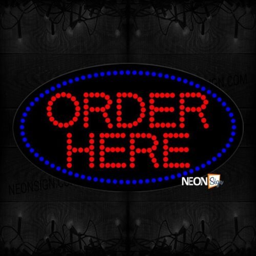 Order Here With Circle Border LED Bulb