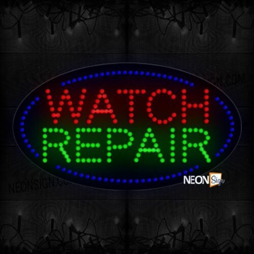 Watch Repair in red, green and blue LED Bulb