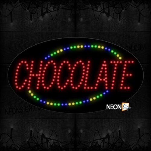 Chocolate In Red With Colorful Arc Border LED Bulb