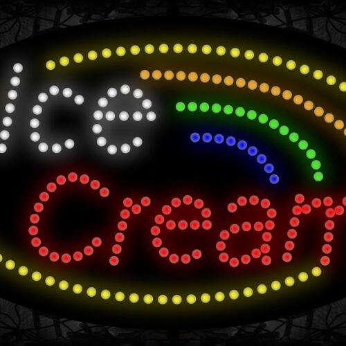 Oval 'Ice Cream' With Yellow Border LED Bulb