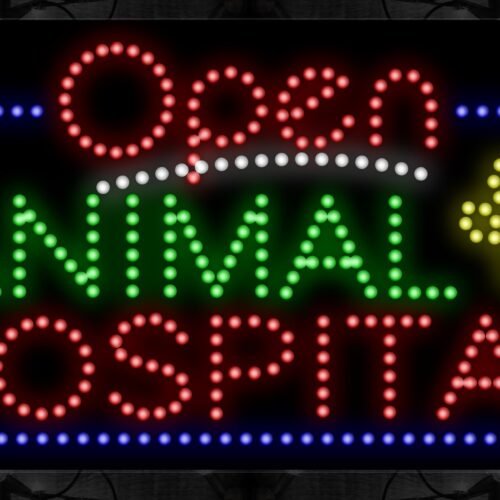 Open Animal Hospital With Paw LED Bulb