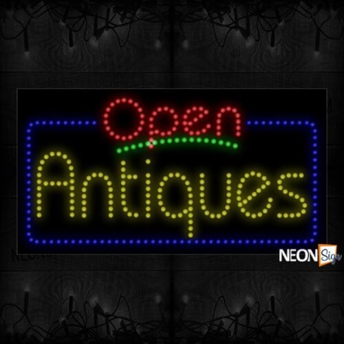 Open Antiques With Blue Border LED Bulb