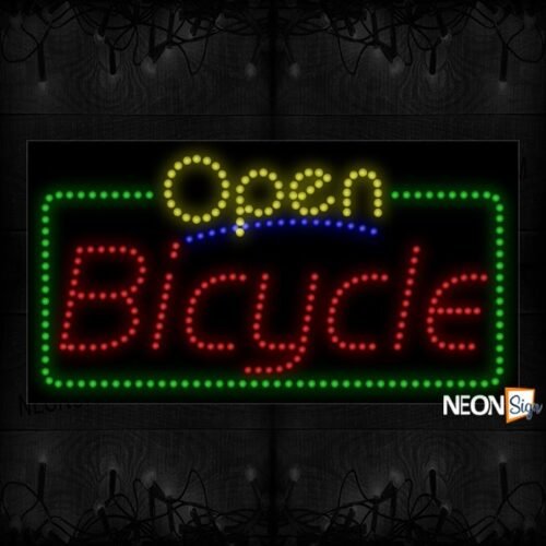 Open Bicycle With Green Border And Blue Line LED Bulb