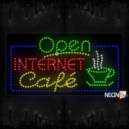 Open Internet Cafe With Coffee LED Bulb