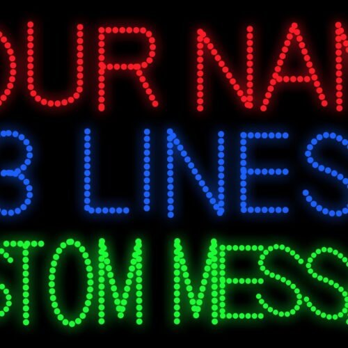 Your Name 3 Lines Custom Message LED Bulb