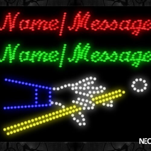 Name/Message With Pool Halls Play Logo LED Bulb