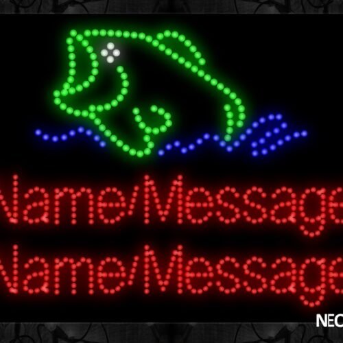 Name/Massage With Fish Logo LED Bulb