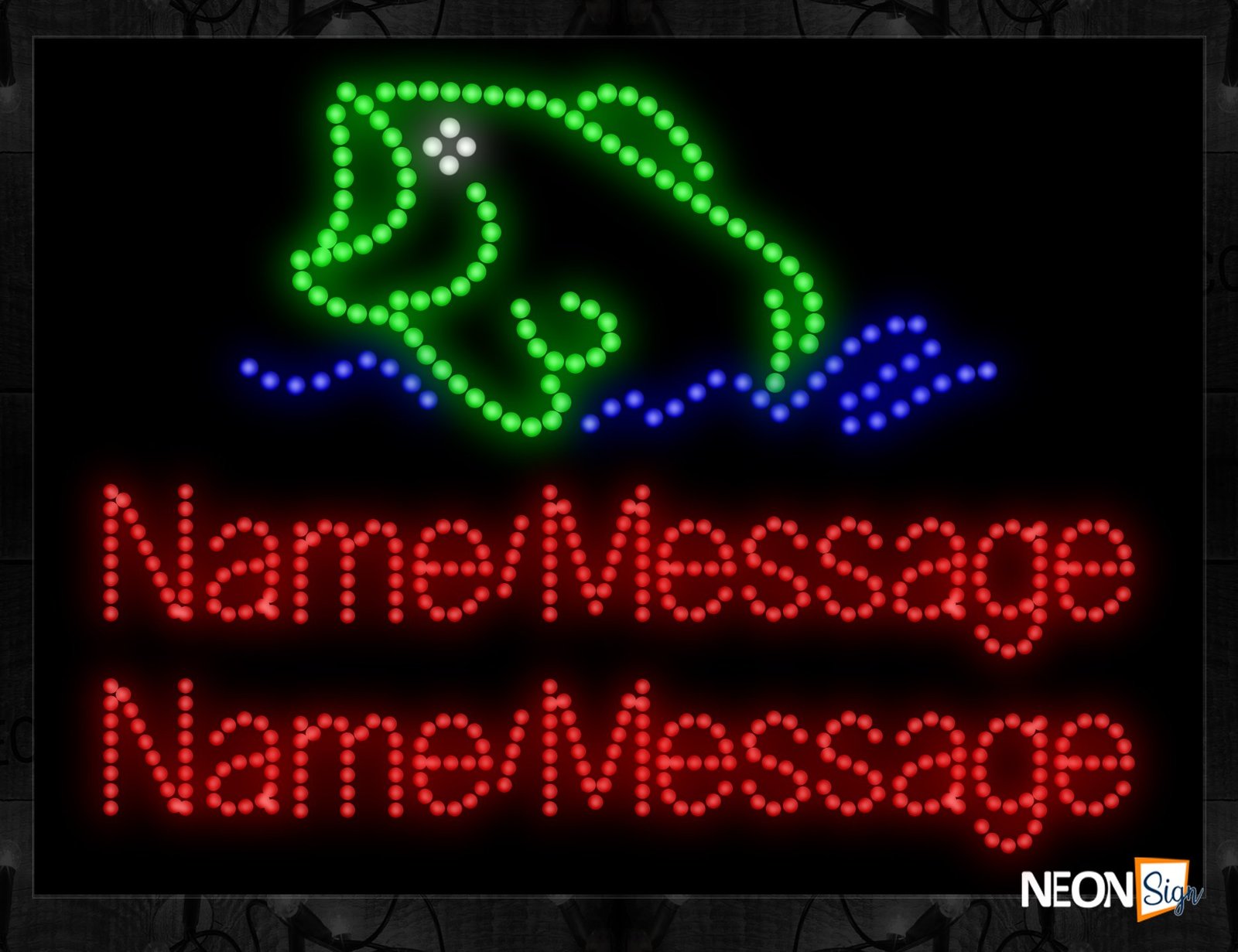Name/Massage With Fish Logo LED Bulb