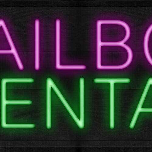 Mailbox Rental in pink and green LED Flex