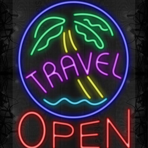 Travel Open with circle border LED Flex
