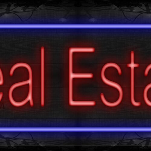 Real Estate in red with blue border LED Flex