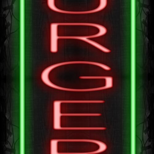 Burgers with green border LED Flex (Vertical sign)