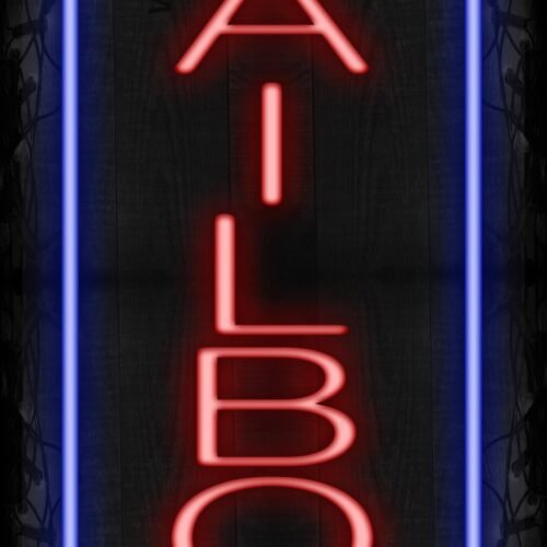 Mailbox with blue border LED Flex (Vertical sign)