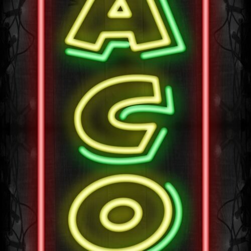 Double Stroke Tacos with red lines LED Flex (Vertical)