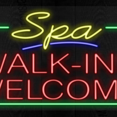 Spa Walk-ins Welcome with green border LED Flex