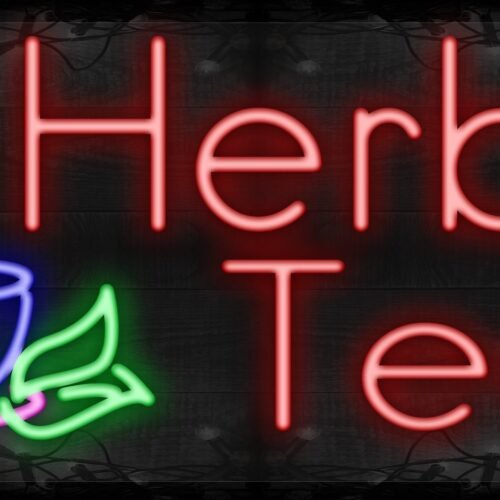 Herbal Tea in red and green with tea cup LED Flex