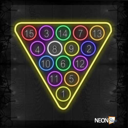 Colorful billiards balls with yellow triangle border LED Flex