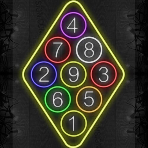 Colorful billiard balls with yellow diamond border LED Flex