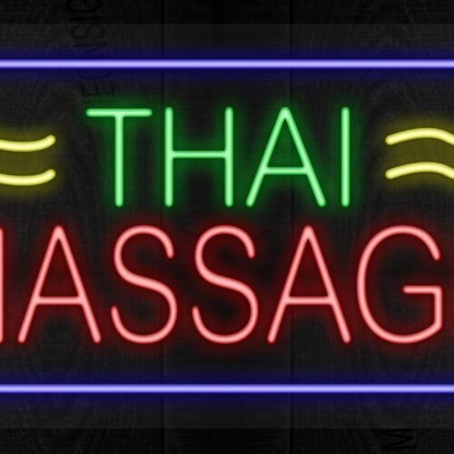 Thai Message with yellow lines and blue border LED Flex