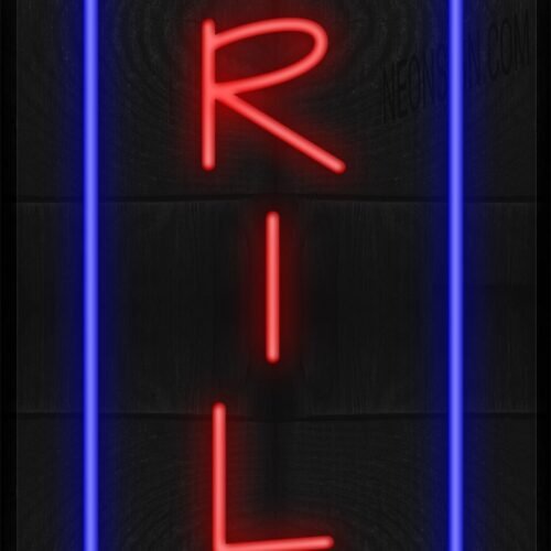Vertical Grill with Blue Border  LED Flex