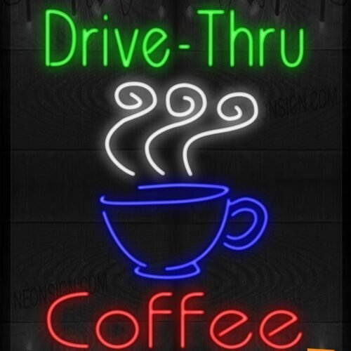 Drive-Thru Coffee with a Cup of Coffee LED Flex