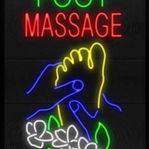 Foot Message with Massaged Foot and Flower LED Flex