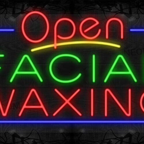 Open Facial Waxing with Blue Border LED Flex